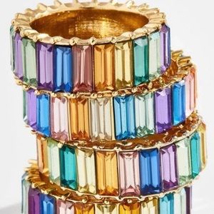 Lot of 3 NWT SugarFix by BaubleBar Rainbow Ring‎ Size 7